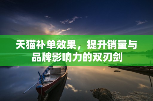 天猫补单效果，提升销量与品牌影响力的双刃剑