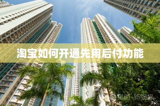 淘宝如何开通先用后付功能