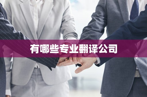 有哪些专业翻译公司