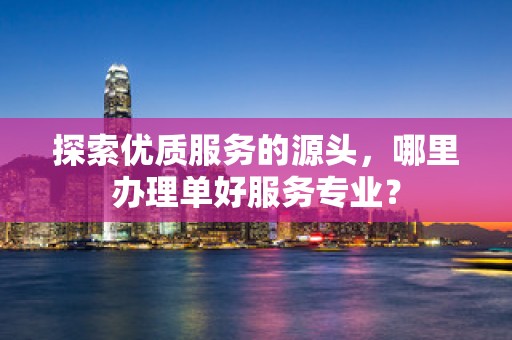 探索优质服务的源头，哪里办理单好服务专业？