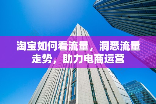 淘宝如何看流量，洞悉流量走势，助力电商运营