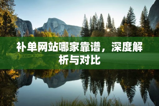 补单网站哪家靠谱，深度解析与对比