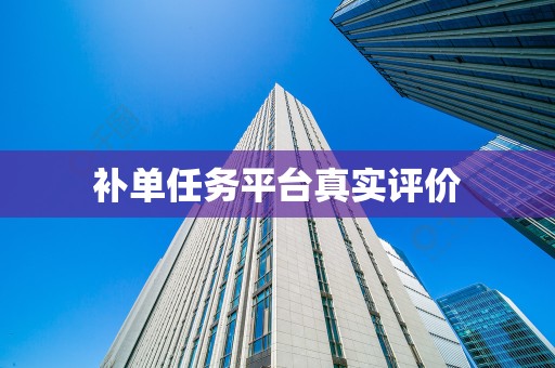 补单任务平台真实评价