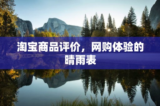 淘宝商品评价，网购体验的晴雨表