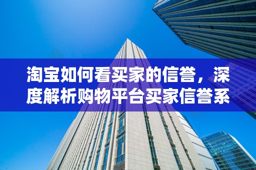 淘宝如何看买家的信誉，深度解析购物平台买家信誉系统