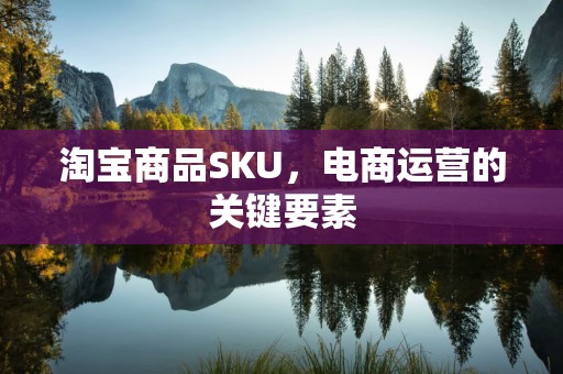 淘宝商品SKU，电商运营的关键要素