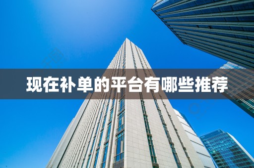 现在补单的平台有哪些推荐