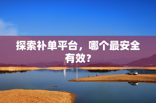 探索补单平台，哪个最安全有效？