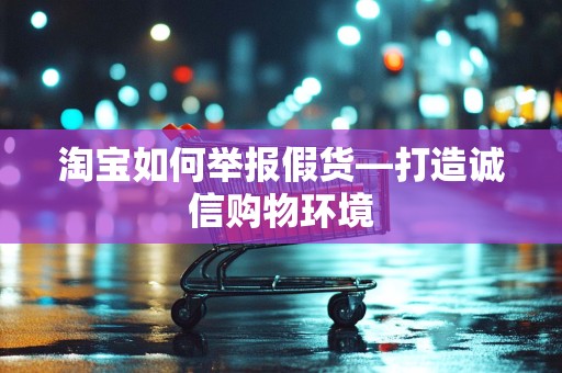 淘宝如何举报假货—打造诚信购物环境