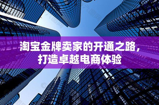 淘宝金牌卖家的开通之路，打造卓越电商体验