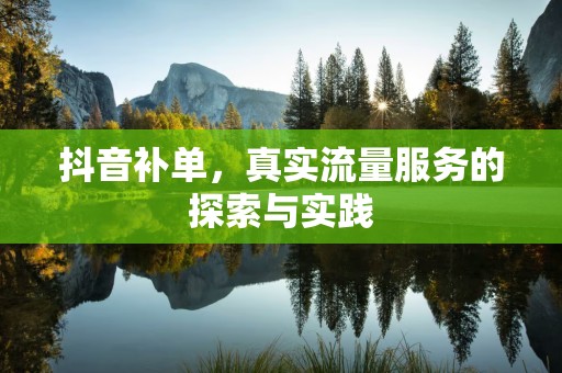 抖音补单，真实流量服务的探索与实践