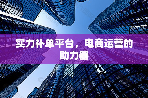 实力补单平台，电商运营的助力器