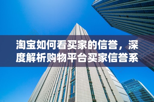 淘宝如何看买家的信誉，深度解析购物平台买家信誉系统