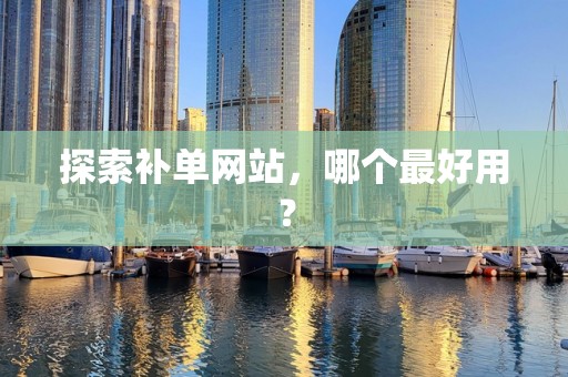 探索补单网站，哪个最好用？