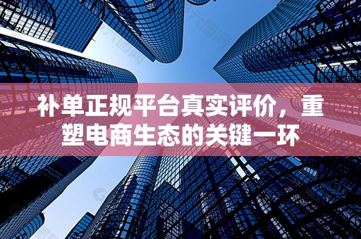 补单正规平台真实评价，重塑电商生态的关键一环