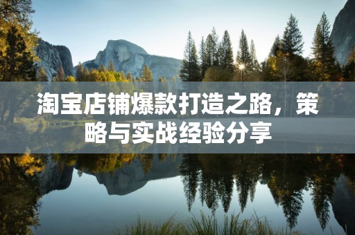 淘宝店铺爆款打造之路，策略与实战经验分享