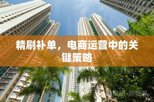 精刷补单，电商运营中的关键策略