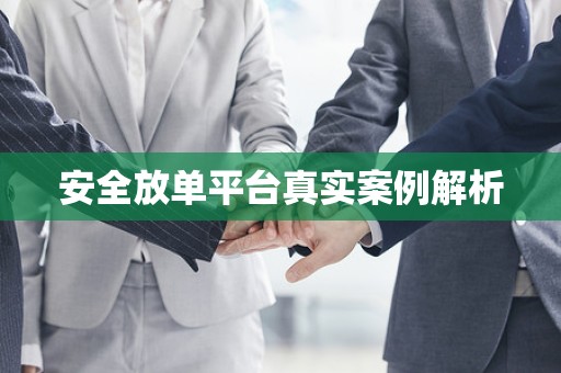 安全放单平台真实案例解析