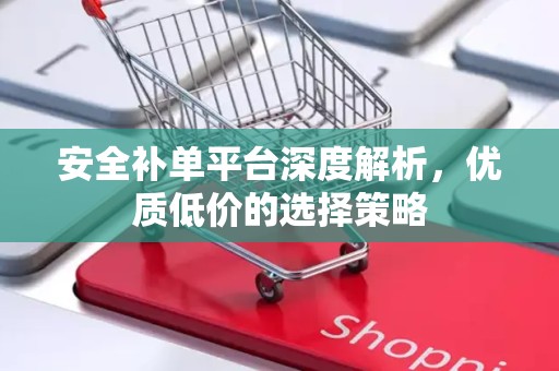 安全补单平台深度解析，优质低价的选择策略