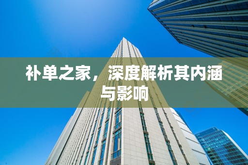 补单之家，深度解析其内涵与影响