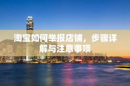 淘宝如何举报店铺，步骤详解与注意事项