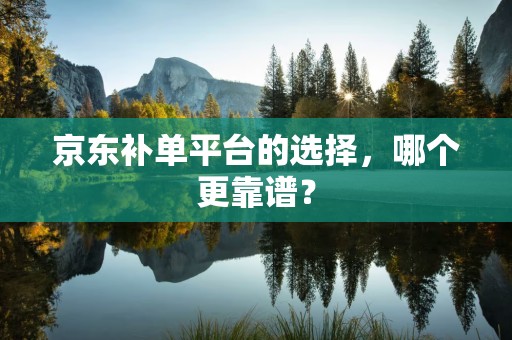 京东补单平台的选择，哪个更靠谱？