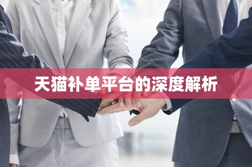 天猫补单平台的深度解析