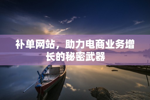 补单网站，助力电商业务增长的秘密武器