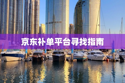 京东补单平台寻找指南