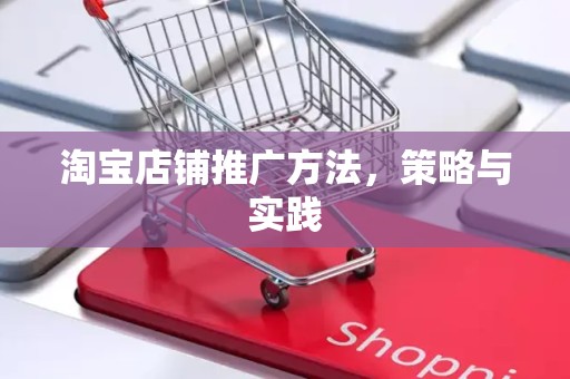 淘宝店铺推广方法，策略与实践