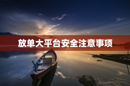 放单大平台安全注意事项