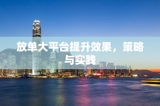 放单大平台提升效果，策略与实践