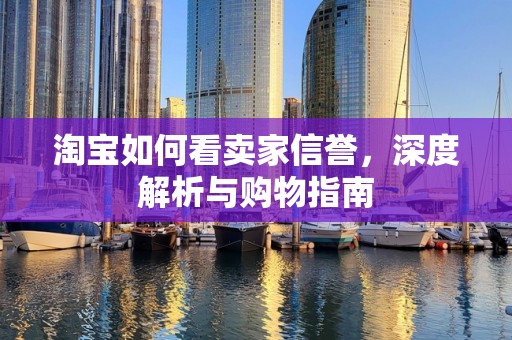 淘宝如何看卖家信誉，深度解析与购物指南