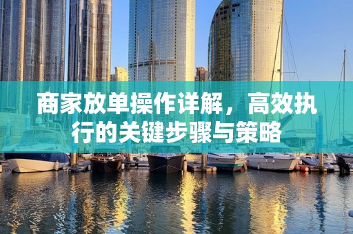 商家放单操作详解，高效执行的关键步骤与策略