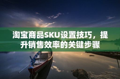 淘宝商品SKU设置技巧，提升销售效率的关键步骤
