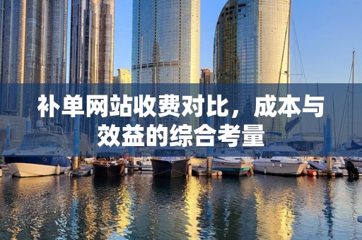 补单网站收费对比，成本与效益的综合考量