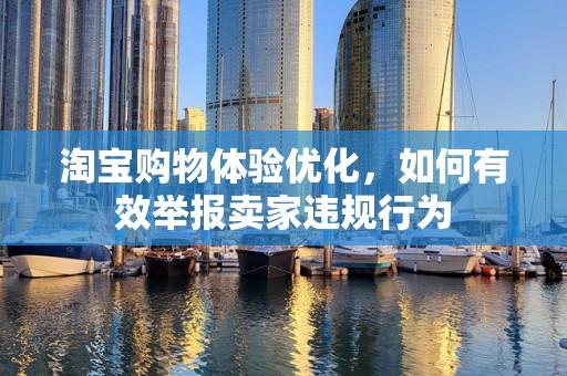 淘宝购物体验优化，如何有效举报卖家违规行为