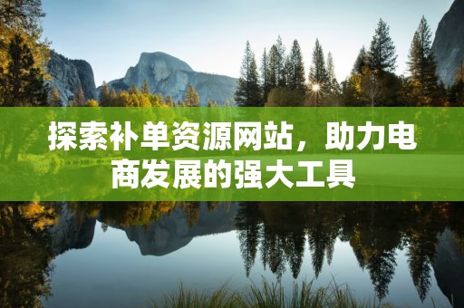 探索补单资源网站，助力电商发展的强大工具