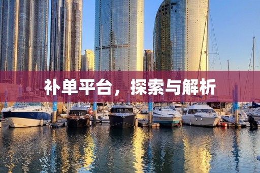 补单平台，探索与解析
