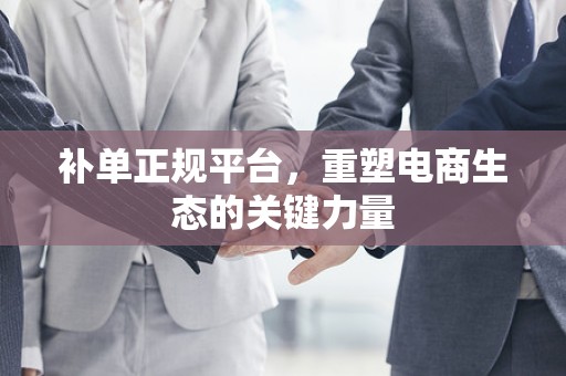 补单正规平台，重塑电商生态的关键力量