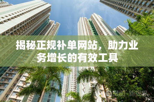 揭秘正规补单网站，助力业务增长的有效工具