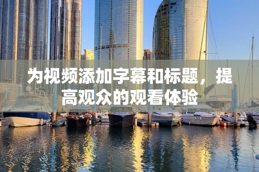 为视频添加字幕和标题，提高观众的观看体验
