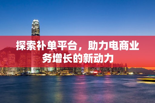 探索补单平台，助力电商业务增长的新动力