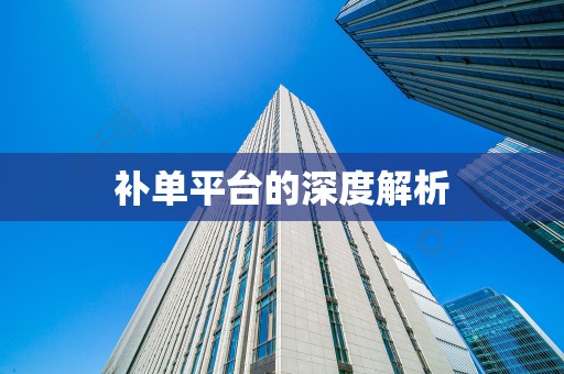 补单平台的深度解析