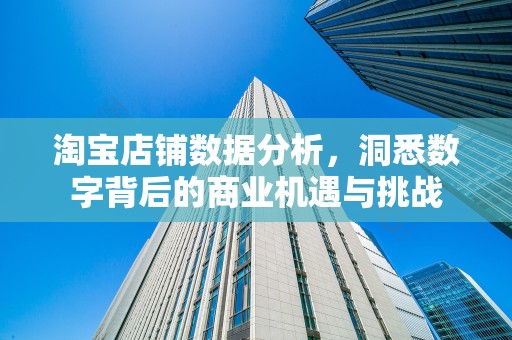 淘宝店铺数据分析，洞悉数字背后的商业机遇与挑战