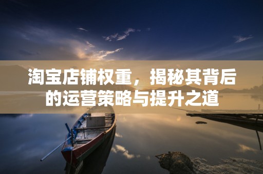 淘宝店铺权重，揭秘其背后的运营策略与提升之道