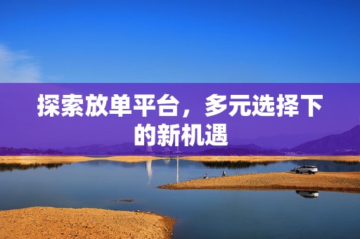 探索放单平台，多元选择下的新机遇