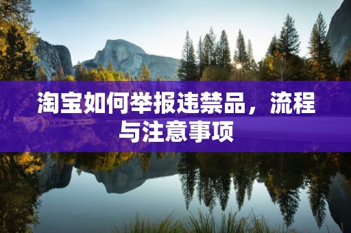淘宝如何举报违禁品，流程与注意事项