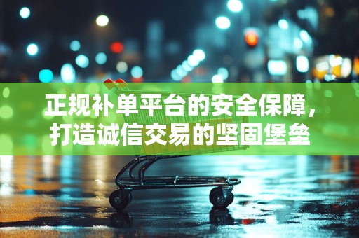 正规补单平台的安全保障，打造诚信交易的坚固堡垒