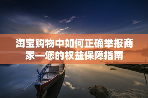 淘宝购物中如何正确举报商家—您的权益保障指南